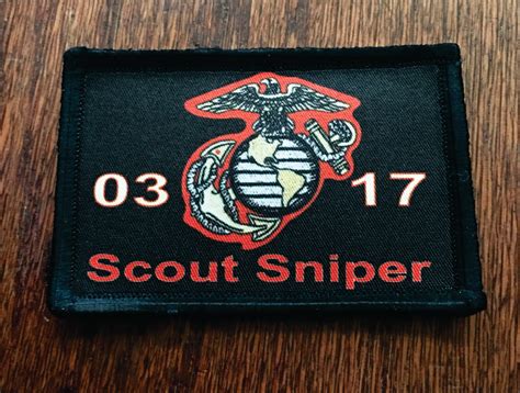 0317 Usmc Marine Scout Sniper Gunner Morale Patch Custom Velcro