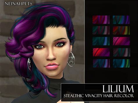 The Sims Resource Lilium Stealthic Vivacity Hairstyle Recolor Mesh