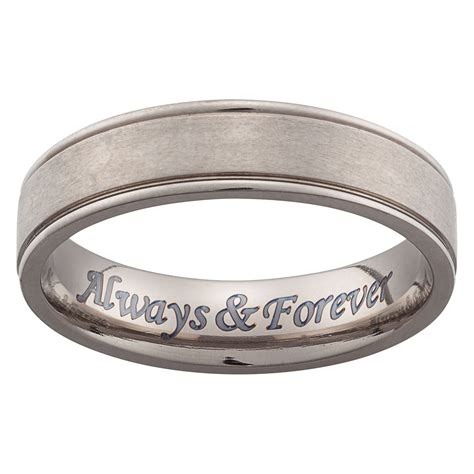 This Contemporary And Stylish Titanium Engraved Beveled Band Is Sure To
