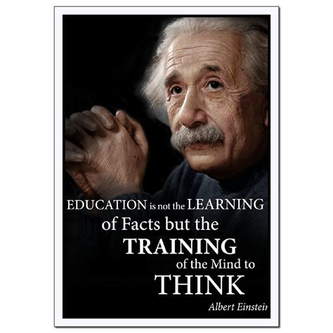 Albert Einstein Education Portrait Poster Quote Print Wall Art Young