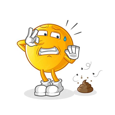 Premium Vector Emoticon With Stinky Waste Illustration Character