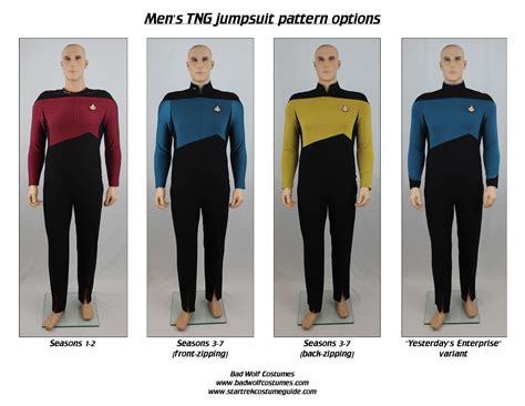 star trek costume guide men s tng jumpsuit pattern