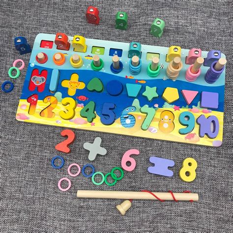Children Wooden Toys Montessori Materials Learn To Count Numbers