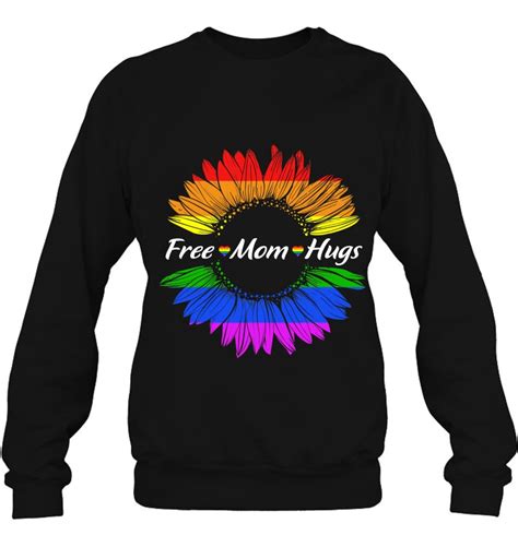Free Mom Hugs Gay Pride Lgbt Daisy Rainbow Sunflower Hippie My Xxx