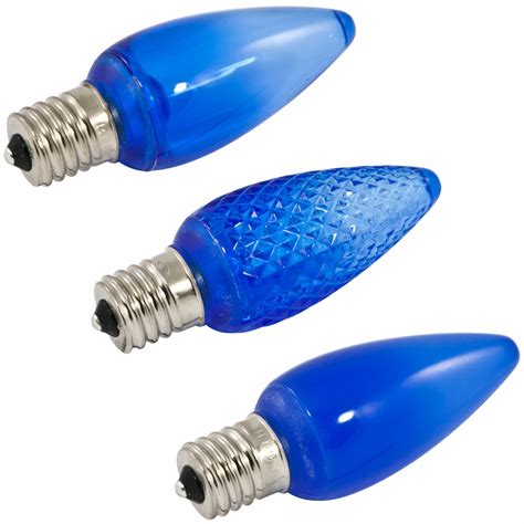 Led 120v Premium C9 Bulbs 25 Pack Blue