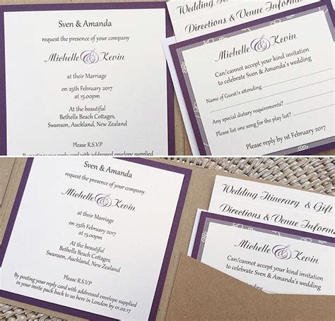 Bespoke Pocket Fold Wedding Invitation Emma Farwell Designs