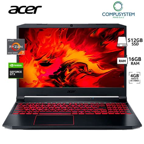 Laptop Gamer Acer Nitro 5 Ryzen 7 4800h Geforce Gtx1650 4gb 16gb Ram