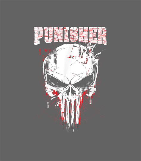 Marvel The Punisher Skull And Red Streaked Logo Digital Art By Rayank