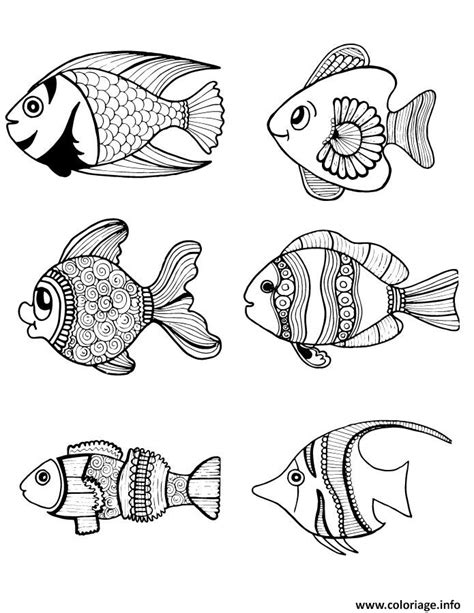 Coloriage Poissons Animaux Aquatiques JeColorie