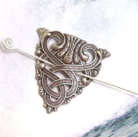 Celtic Shawl Pin Silver Celtic Scarf Pin Celtic By Shawlpinjewelry