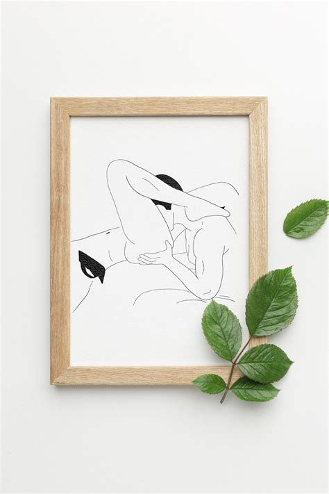 Naked Couple One Line Art Love Art Sex Scene Drawing Nude Etsy