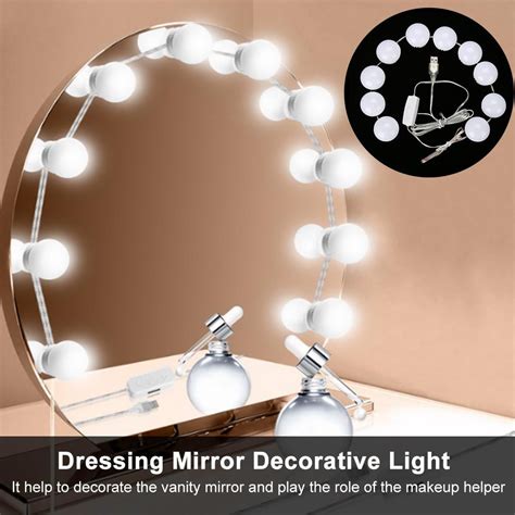 Hurrise Hollywood Style Led Vanity Mirror Lights 10 Led Bulbs Kit Warm