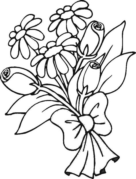 Flower Bouquet Coloring Pages Adult Coloring Pages