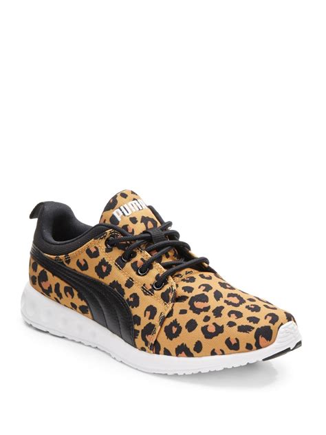 lyst puma carson runner leopard print canvas sneakers