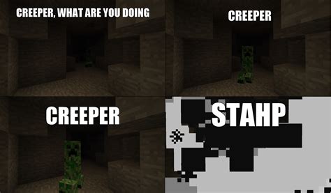 Creeper What Are Youhping Minecraft Funny Pictures Games