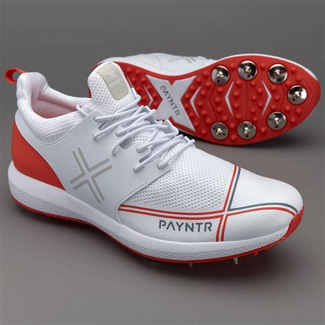 Payntr X Cricket Shoe Red Mens Shoes Spikes