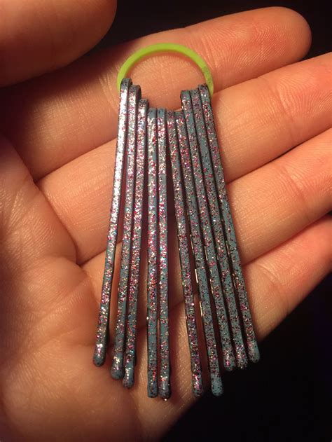 Light Blue Bobby Pins With Pin Glitter Etsy