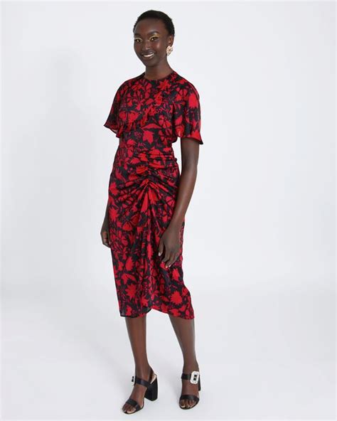 Dunnes Stores Print Savida Floral Print Dress With Ruching
