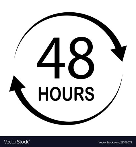 48 Hours On White Background Flat Style Hours Vector Image
