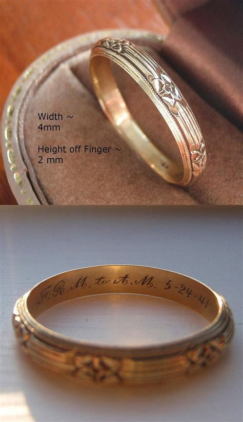 The options are unlimited, and. Vintage Solid 14K Gold Men's Wedding Band. Engraved 1941 ...
