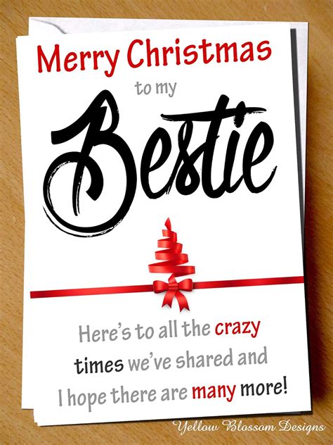 Funny Christmas Card For Her Bestie BFF Best Friend Mate Here S To All