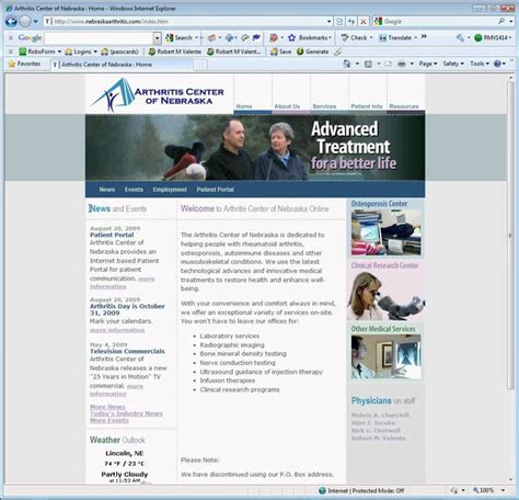 Arthritis Center Of Nebraska Website Start Here Youtube
