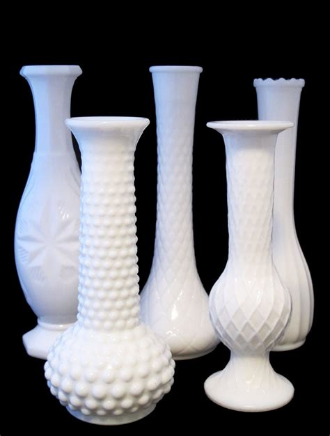 Vintage Milk Glass Vases The Molly Collection Set Of 5