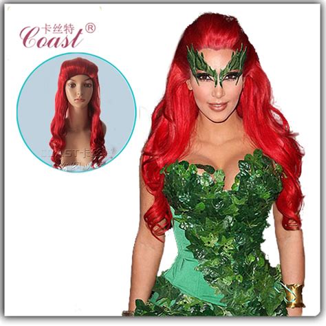 Poison Ivy Fancy Wig By Kaikoura On Poison Auburn Wig Red Long Wave Cosplay Wigs For Party