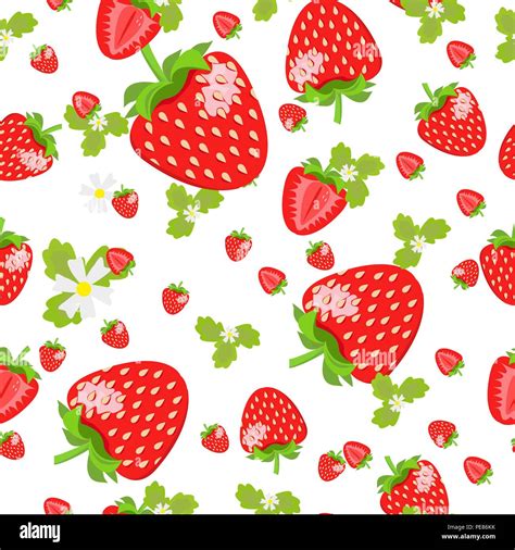 Strawberry Seamless Pattern Cartoon Strawberry Background Good For