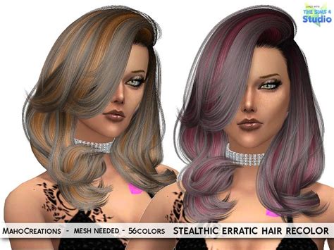 The Sims Resources Stealthic`s Erratic Hair Recolored By Mahocreations