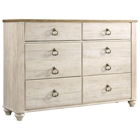 Signature Design By Ashley Willowton Small Scale 6 Drawer Dresser With