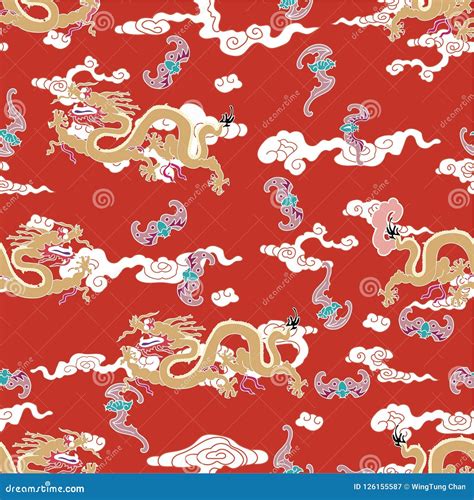 Dragon With Clouds Stock Illustration Illustration Of Oriental 126155587