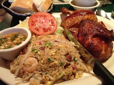 My son loves nene chicken (swicy) sweet +spicy. Half chicken and fried rice | Yelp