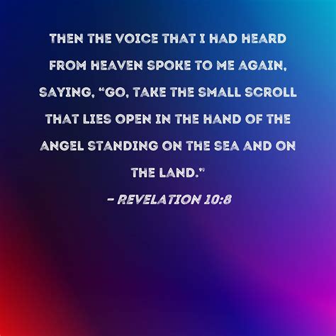 Revelation 108 Then The Voice That I Had Heard From Heaven Spoke To Me