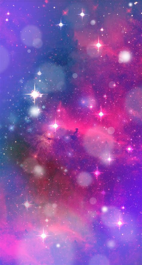 Purple Wt Glitter Galaxy Heart Wallpaper Iphone