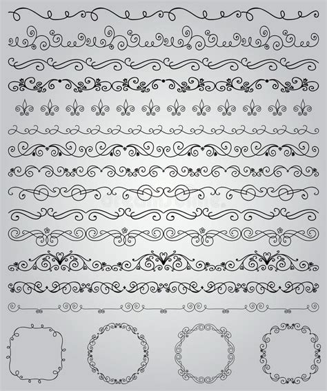 Black Hand Drawn Doodle Borders And Frames Stock Vector Illustration