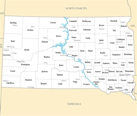 South Dakota Cities Map