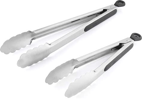 Premium Stainless Steel Kitchen Tongs 9 Inch And 12 Inch Bbq Grilling Cooking Locking Food Tongs
