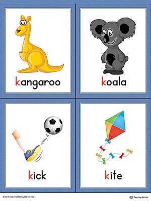 Learn how to pronounce the letter e' in french with this detailed lesson including sound files. Letter K Words and Pictures Printable Cards: Kangaroo ...