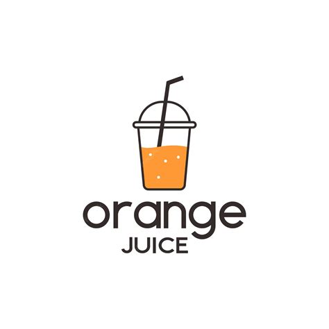Diseño De Logotipo De Jugo De Naranja Fresco Con Vector De Bebida De
