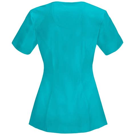 Cherokee Infinity 2624a Scrubs Top Womens Round Neck Teal Blue