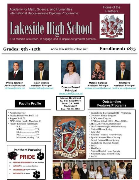 School Profile About Us Lakeside High School