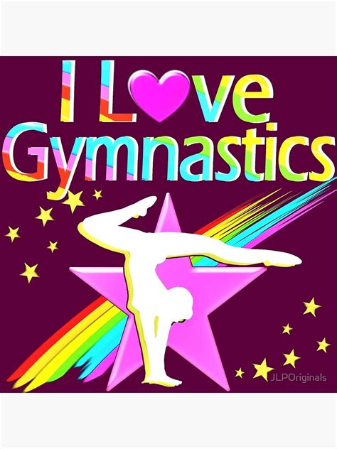 Purple And Pink I Love Gymnastics Poster For Sale By Jlporiginals