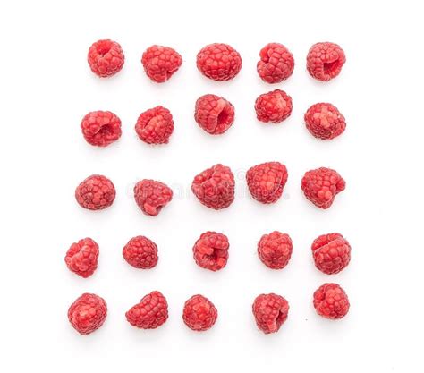 Fresh Raspberries On White Background Stock Photo Image Of Group