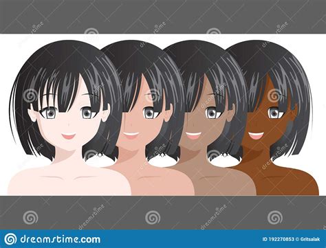 Skin Tone Index Color Infographic Vector And Women Face Stock Vector