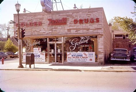 Mid 1950s Slide View Of Golden Rexall Drugs At 6601 W Roosevelt Road