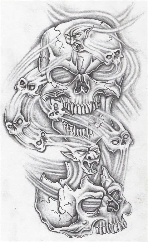 Skull Sleeve Tattoos Skull Tattoo Design Tattoo Design Drawings