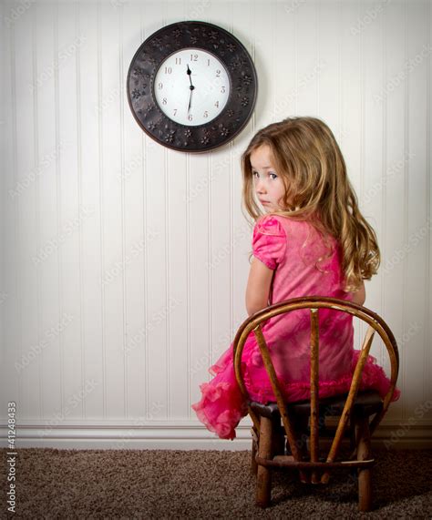 Little Girl In Time Out Or In Trouble Looking Stock Photo Adobe Stock