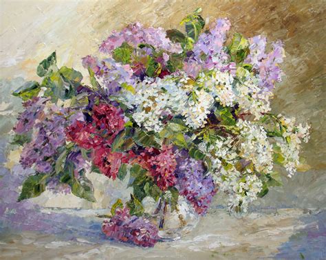 Artemis Artists Association Lilac Bouquet Painting Oil Artwork