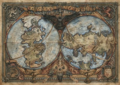 Artstation Westeros And Essos Map Game Of Thrones